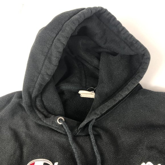 Y2K Champion Reverse Weave Sweatshirt Men's Large Black Faded Pullover Hoodie - Picture 8 of 13